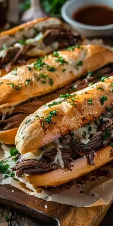 Crockpot French Dip Sandwiches 6 Crockpot French Dip Sandwiches