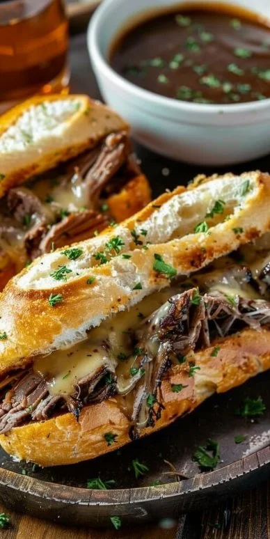 Crockpot French Dip Sandwiches
