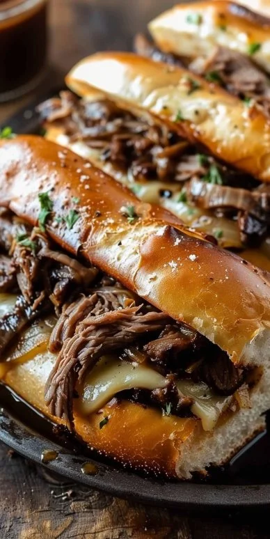 Crockpot French Dip Sandwiches
