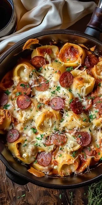Crockpot Pierogi Casserole with Kielbasa
