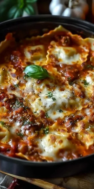 Crockpot Ravioli Lasagna