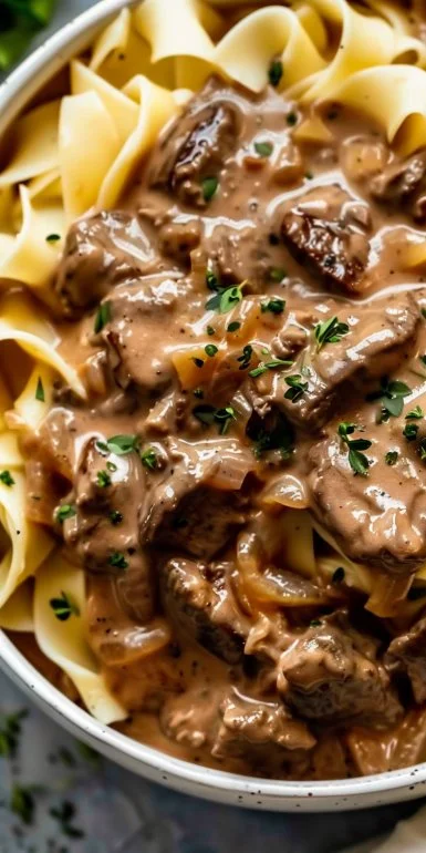 Dump and Go Crockpot Beef Stroganoff