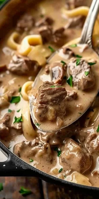 Slow Cooker Beef Stroganoff