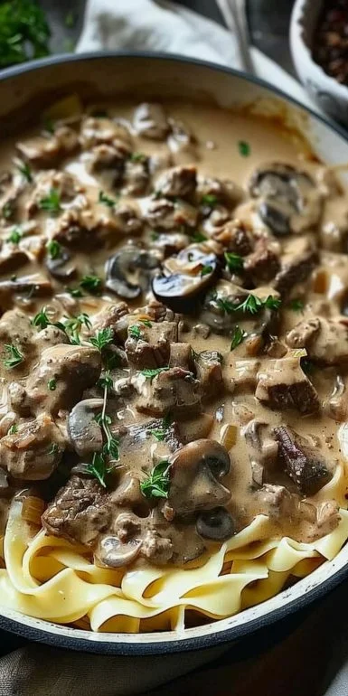 Easy Weeknight Beef Stroganoff Casserole