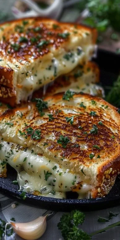Garlic Bread Grilled Cheese