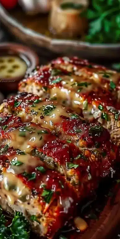 Garlic Parmesan Chicken Meatloaf