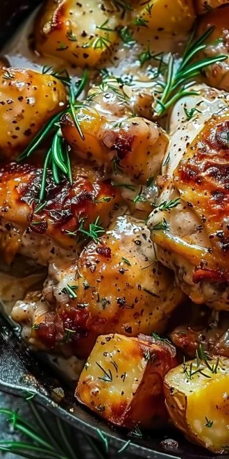 Garlic Parmesan Crockpot Chicken and Potatoes