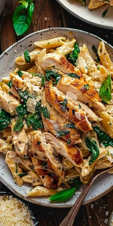 Healthy Garlic Parmesan Chicken Pasta