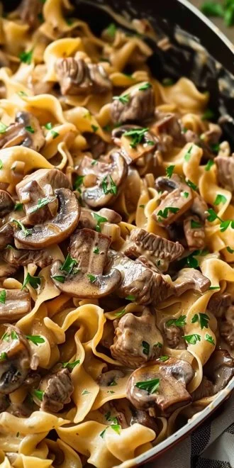 Quick Beef Stroganoff with Mushrooms Recipe