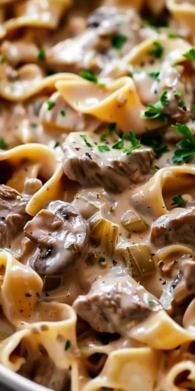 Slow Cooker Beef Stroganoff