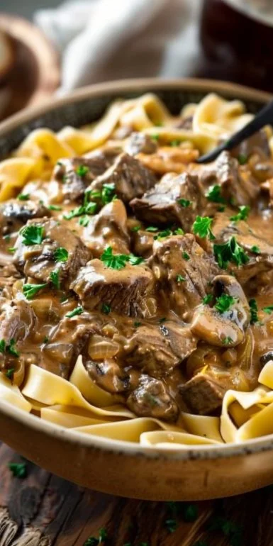 Slow Cooker Beef Stroganoff
