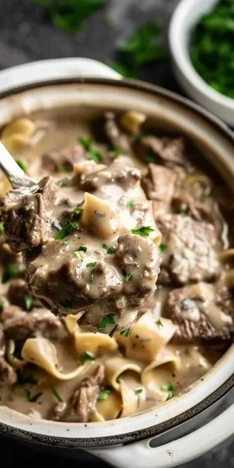 Slow Cooker Beef Stroganoff