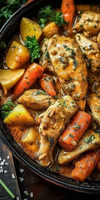 Slow Cooker Garlic Butter Chicken and Veggies