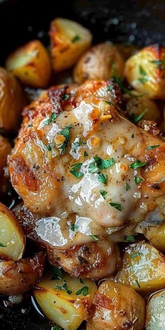 Slow Cooker Garlic Parmesan Chicken and Potatoes
