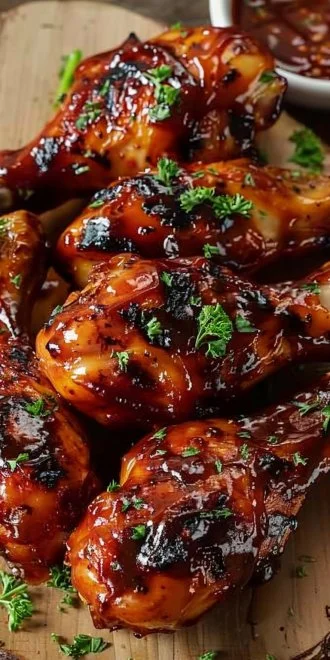 Slow Cooker Honey BBQ Chicken Drumsticks 4 Slow Cooker Honey BBQ Chicken Drumsticks served on a plate