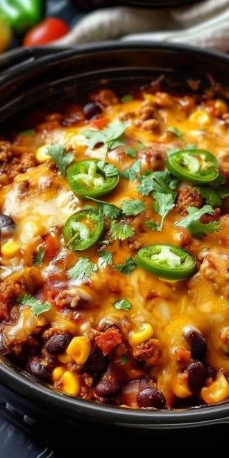 Slow Cooker Taco Casserole