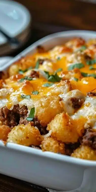 Tater Tot Casserole with Ground Beef