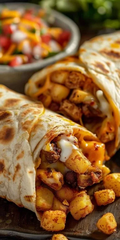 Cheesy Potato Burritos Comfort Meal Recipe
