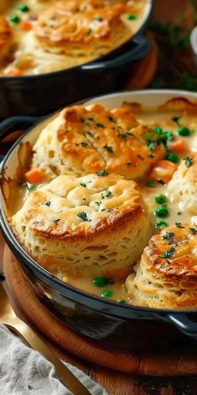 Comforting Chicken Pot Pie with Biscuits - theamazingfood