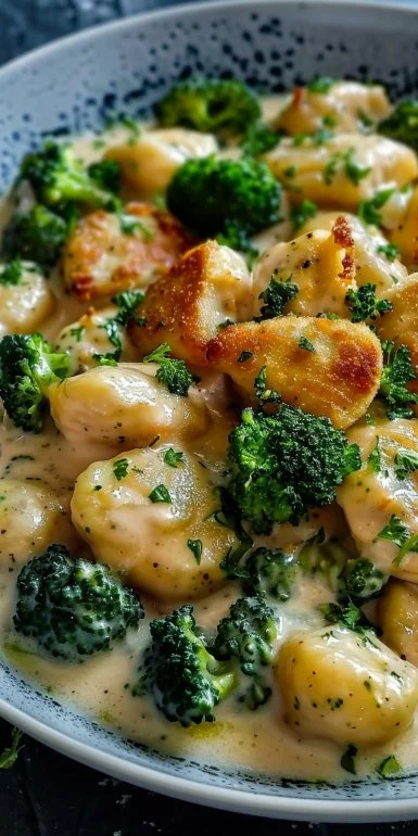 Creamy Chicken and Broccoli Gnocchi