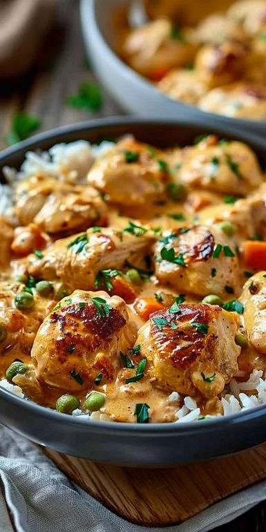 Creamy Smothered Chicken and Rice