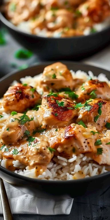 Creamy Smothered Chicken and Rice