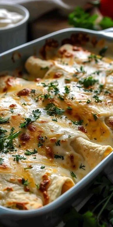 Creamy White Chicken Enchiladas