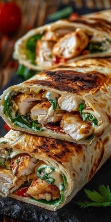 Crispy Air Fryer Chicken & Mozzarella Wraps 5 Crispy Air Fryer Chicken & Mozzarella Wraps
