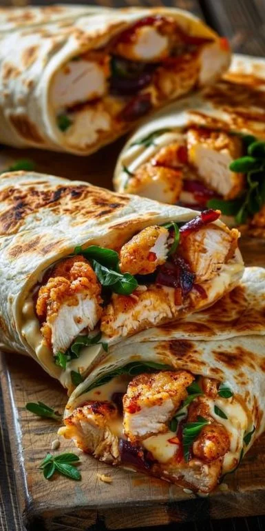 Crispy Air Fryer Chicken & Mozzarella Wraps 6 Crispy Air Fryer Chicken & Mozzarella Wraps