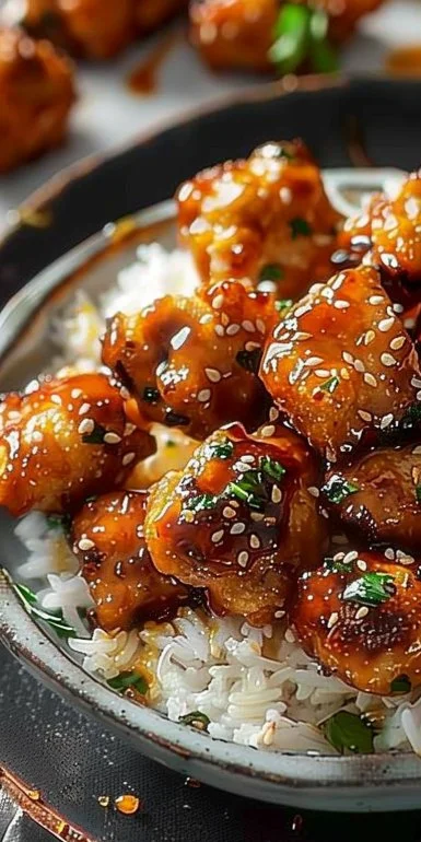 Crispy Honey Garlic Chicken Bites