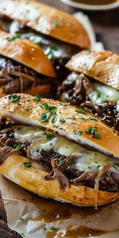 Crockpot French Dip Sandwiches