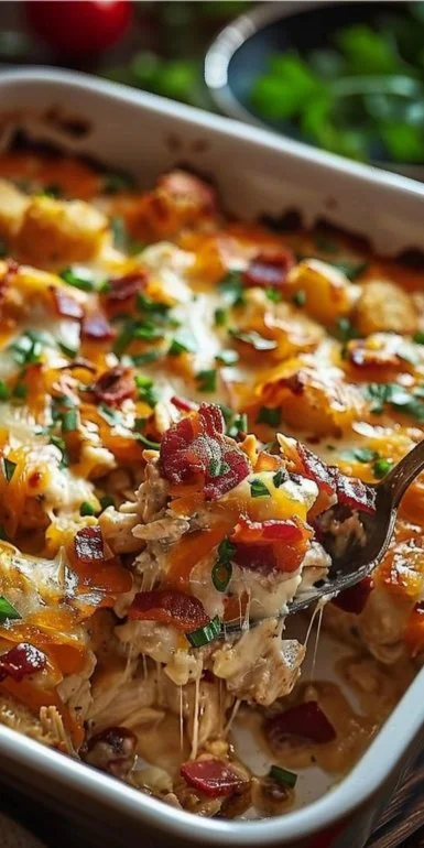 Easy Chicken Beef Bacon Ranch Casserole