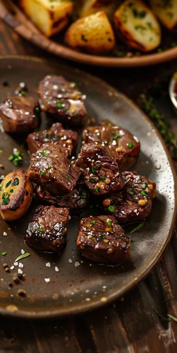 Garlic Butter Beef Bites with Potatoes 6 Garlic Butter Beef Bites with Potatoes