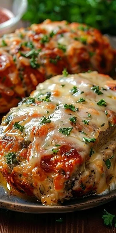 Garlic Parmesan Chicken Meatloaf