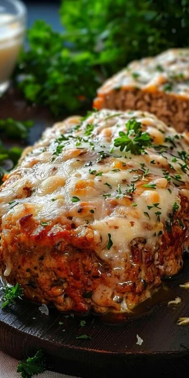 Garlic Parmesan Chicken Meatloaf