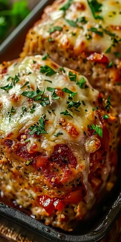 Garlic Parmesan Chicken Meatloaf