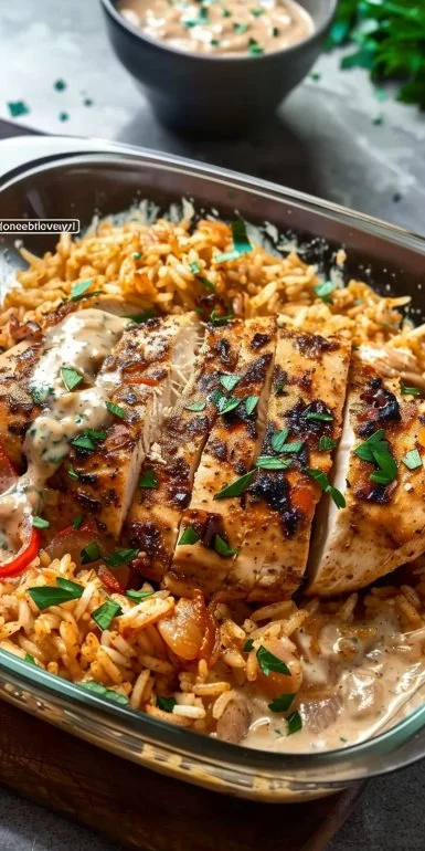High Protein Creamy Cajun Chicken & Rice