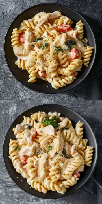 High Protein Garlic Parmesan Pasta Bowls (384 Cal + 36g Protein) 5 High Protein Garlic Parmesan Pasta Bowls (384 Cal + 36g Protein)