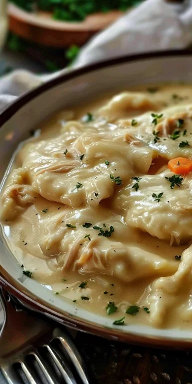 Homemade Cracker Barrel-Style Chicken and Dumplings