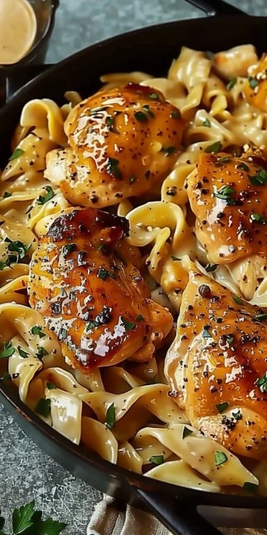 One-Pan Chicken with Buttered Noodles 5 One-Pan Chicken with Buttered Noodles