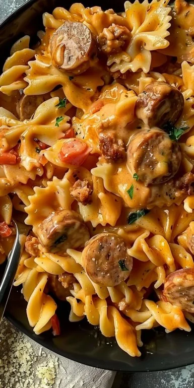 One Pot Creamy Cajun Sausage Pasta