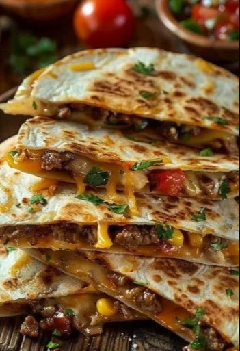 Delicious Smashburger Quesadillas with melted cheese and fresh ingredients