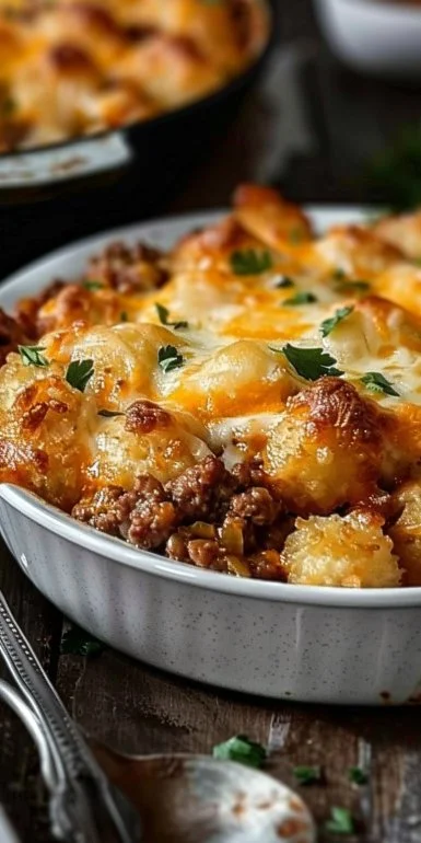 Tater Tot Casserole with Ground Beef